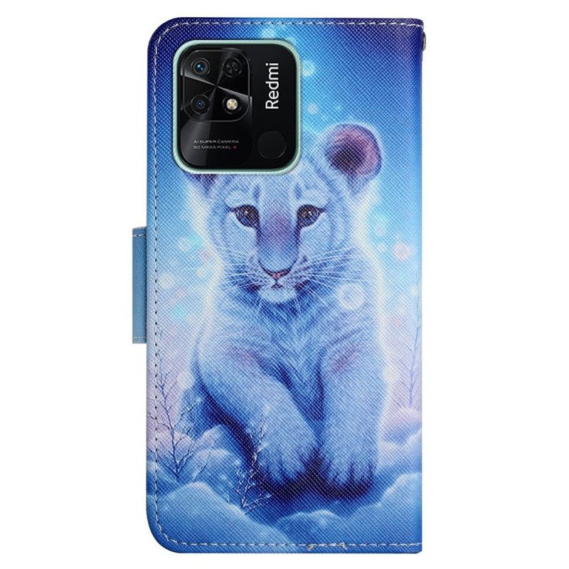 Kotelot Xiaomi Redmi 10C Suojaketju Kuori Baby Tiger Hihnalla