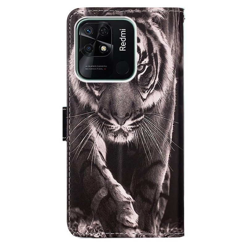 Kotelot Xiaomi Redmi 10C Suojaketju Kuori Fabulous Tiger In Strap