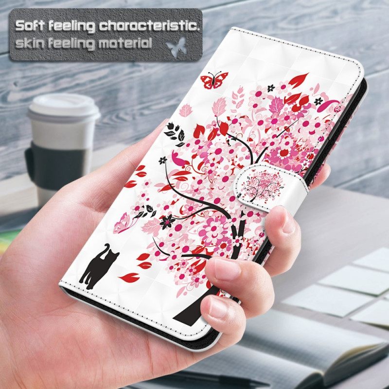 Kotelot Xiaomi Redmi 10C Suojaketju Kuori Pink Strappy Tree