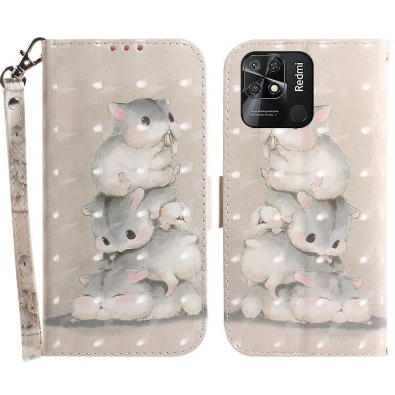 Kotelot Xiaomi Redmi 10C Suojaketju Kuori Squirrels In Lanyard