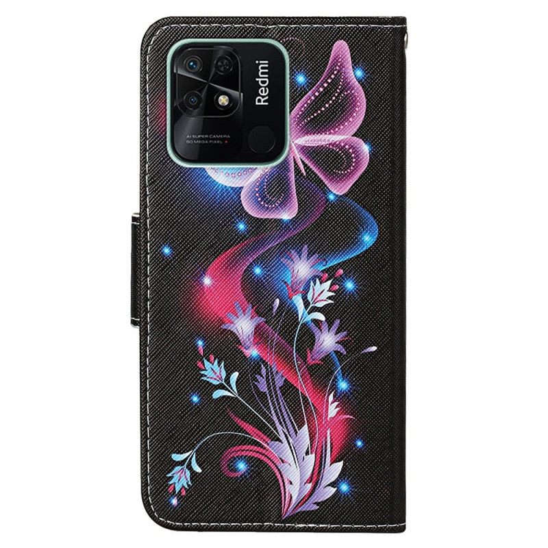 Kotelot Xiaomi Redmi 10C Suojaketju Kuori Strappy Butterfly Dance