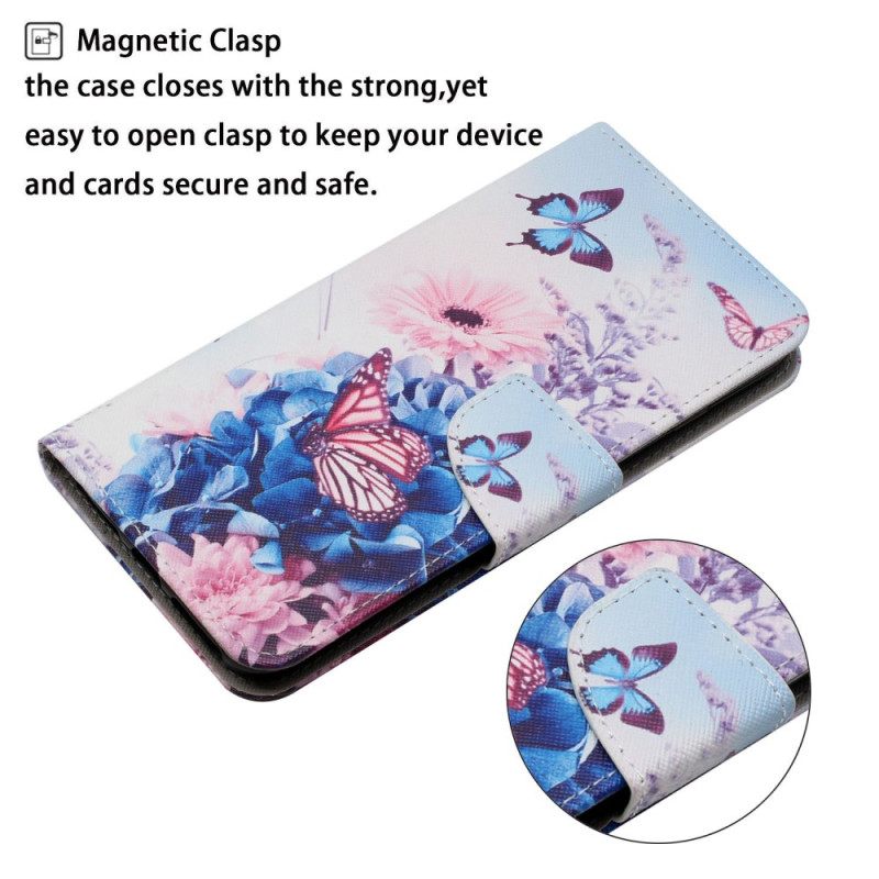 Kotelot Xiaomi Redmi 10C Suojaketju Kuori Strappy Floral Fantasy