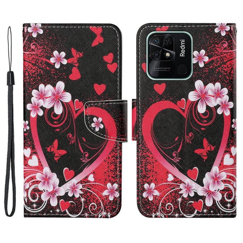 Kotelot Xiaomi Redmi 10C Suojaketju Kuori Strappy Heart