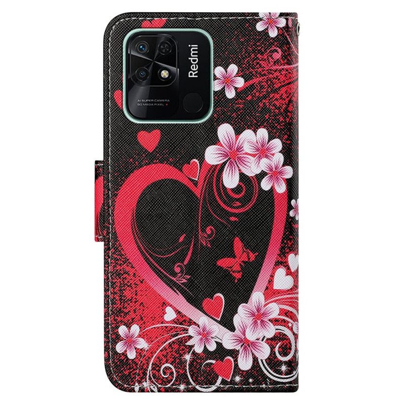 Kotelot Xiaomi Redmi 10C Suojaketju Kuori Strappy Heart