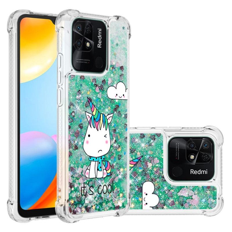 Kuori Xiaomi Redmi 10C Glitter Unicorns