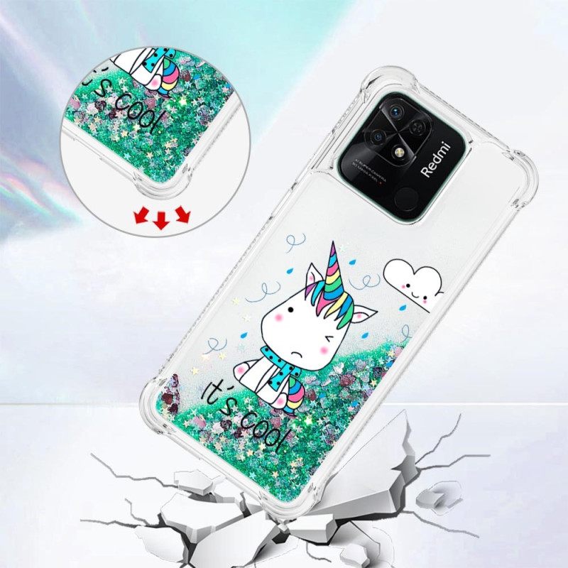 Kuori Xiaomi Redmi 10C Glitter Unicorns