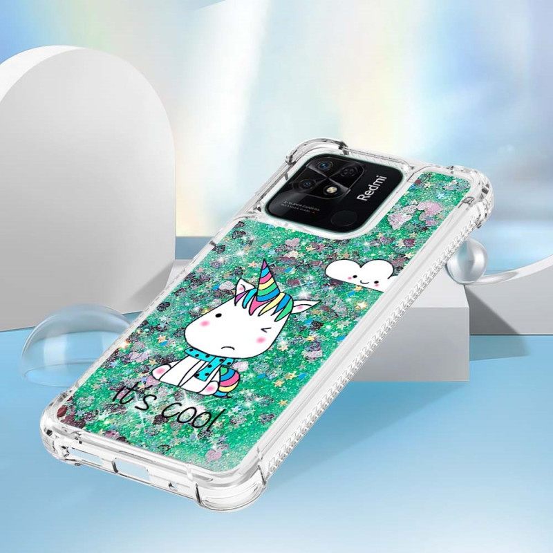 Kuori Xiaomi Redmi 10C Glitter Unicorns