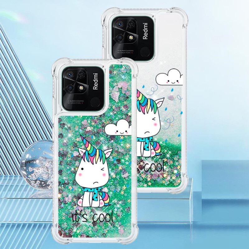 Kuori Xiaomi Redmi 10C Glitter Unicorns