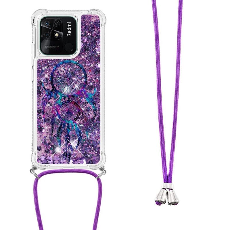 Kuori Xiaomi Redmi 10C Kiristysnyörillä Dreamcatcher Glitter Kiristysnauha