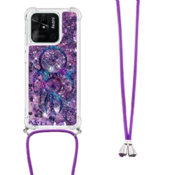 Kuori Xiaomi Redmi 10C Kiristysnyörillä Dreamcatcher Glitter Kiristysnauha