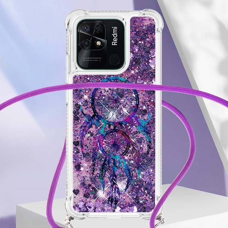 Kuori Xiaomi Redmi 10C Kiristysnyörillä Dreamcatcher Glitter Kiristysnauha