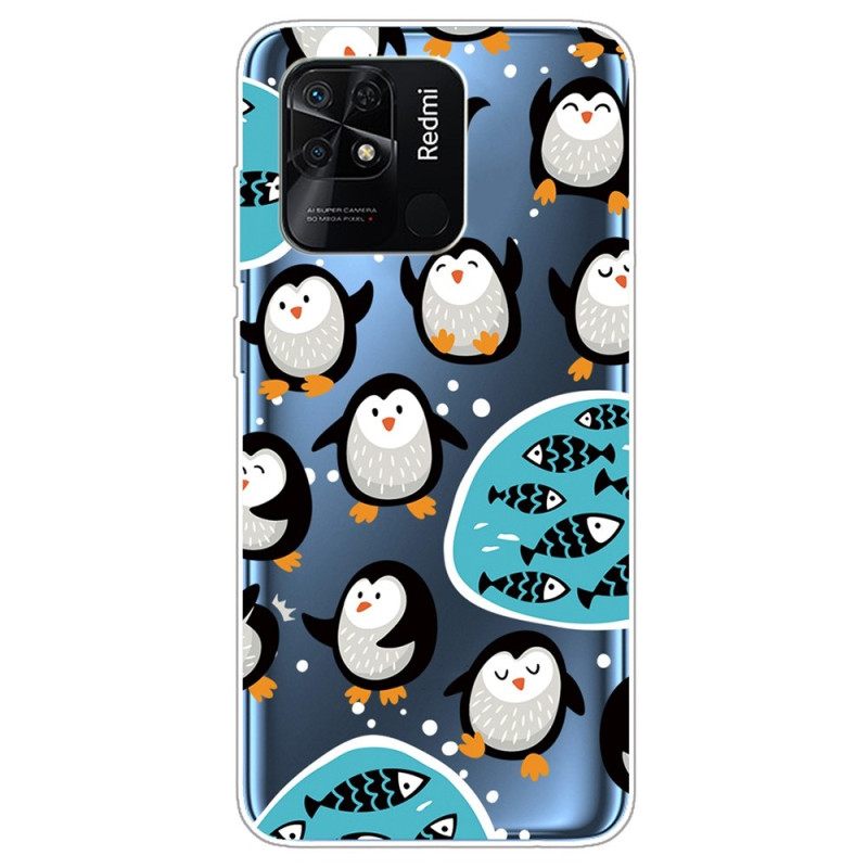 Kuori Xiaomi Redmi 10C Transparent Penguins