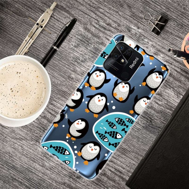 Kuori Xiaomi Redmi 10C Transparent Penguins