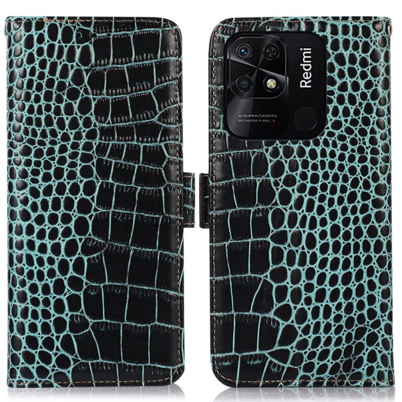 Nahkakotelo Xiaomi Redmi 10C Crocodile Style Rfid