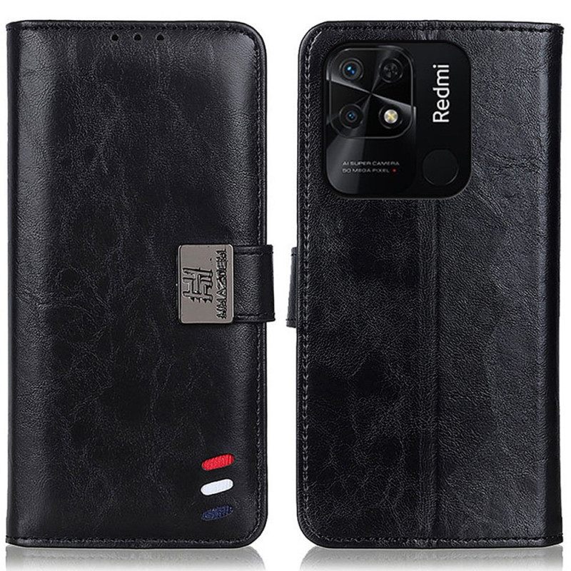 Nahkakotelo Xiaomi Redmi 10C Tricolor Leather Effect