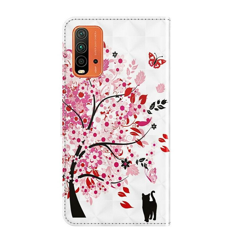 Flip Case Xiaomi Redmi 9T Vaaleanpunainen Puu