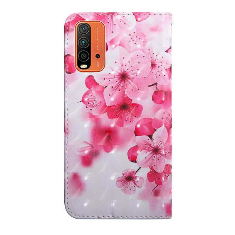 Flip Case Xiaomi Redmi 9T Vaaleanpunaiset Kukat