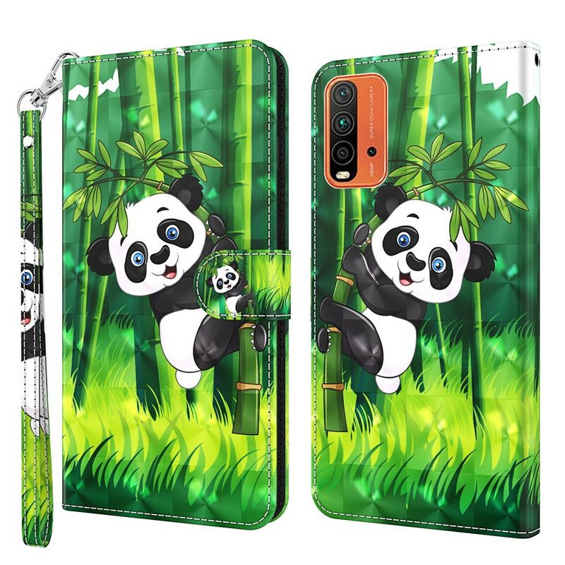 Kotelot Xiaomi Redmi 9T Panda Ja Bamboo