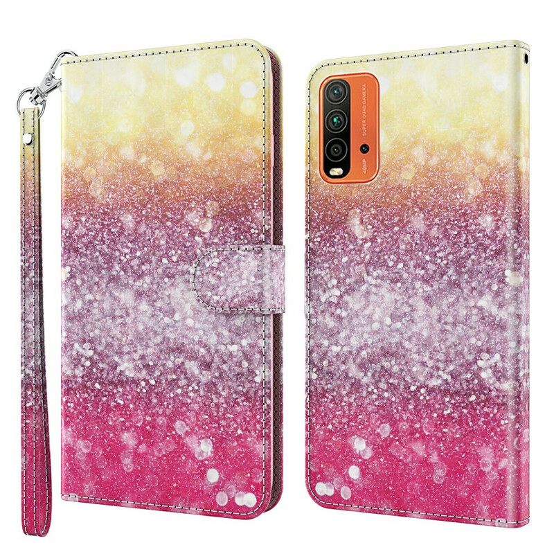 Nahkakotelo Xiaomi Redmi 9T Magenta Glitter Gradient