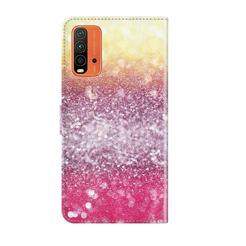 Nahkakotelo Xiaomi Redmi 9T Magenta Glitter Gradient