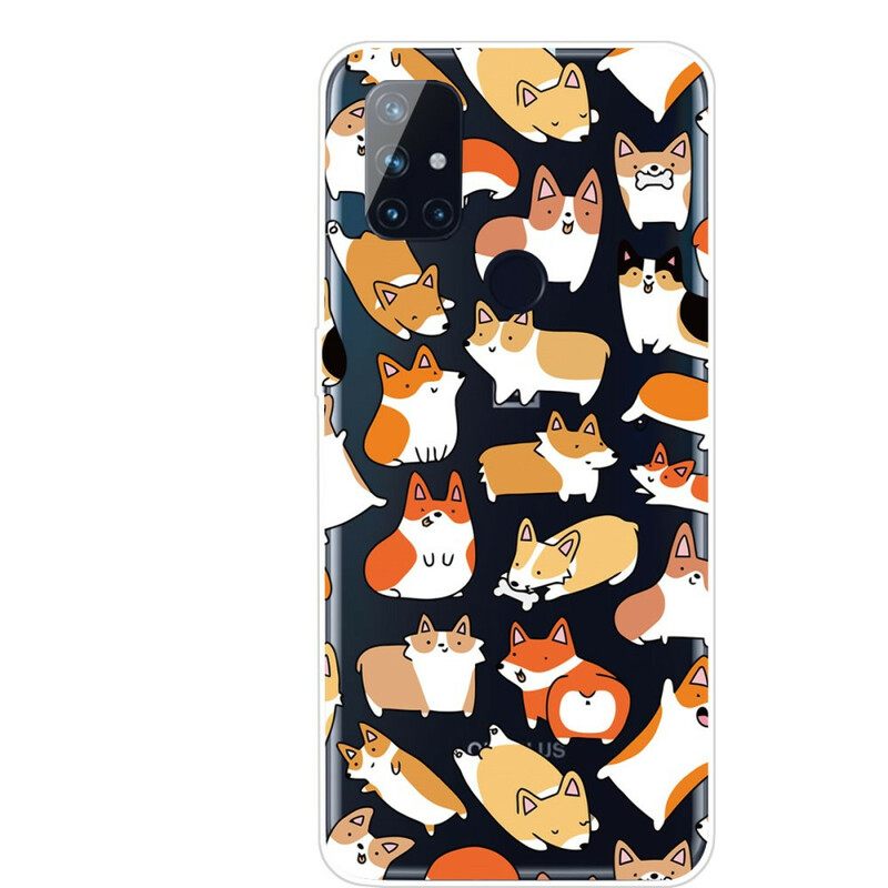 Case OnePlus Nord N10 Transparent Multiple Dogs