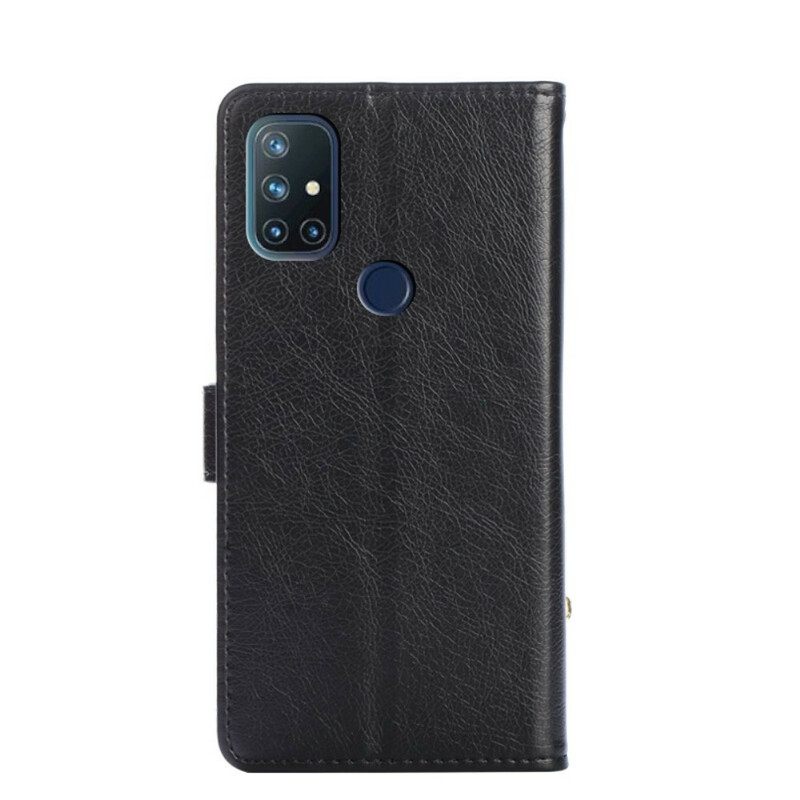 Flip Case OnePlus Nord N10 Etu- Ja Kaulanauhakukkaro