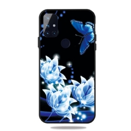 Kuori OnePlus Nord N10 Butterfly Ja Blue Flowers