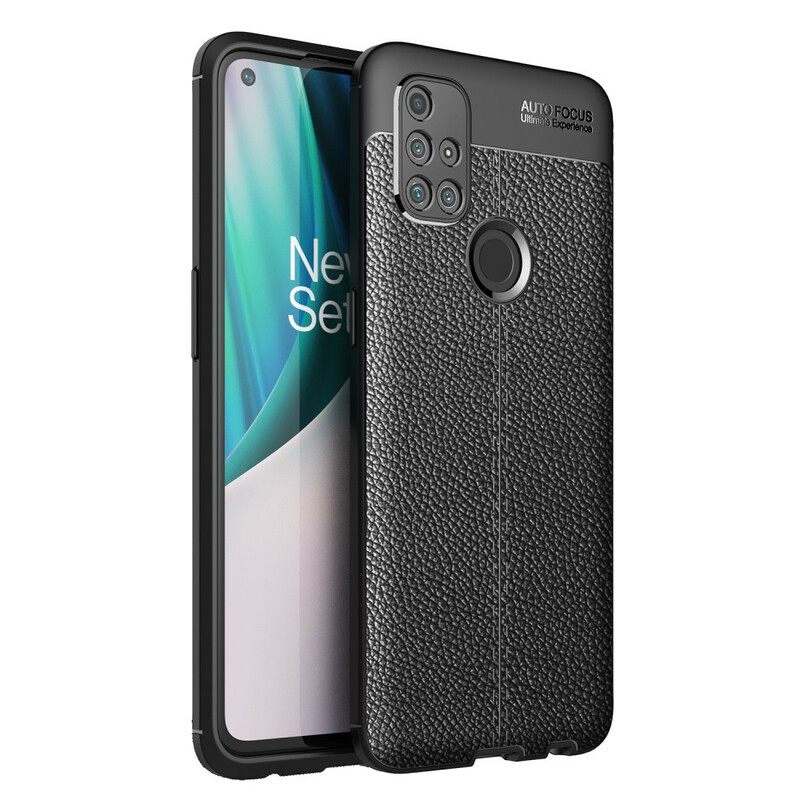 Kuori OnePlus Nord N10 Double Line Litchi Leather Effect