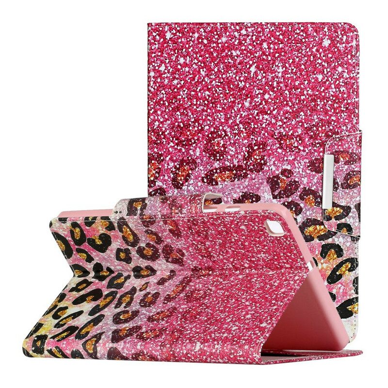 Nahkakotelo Samsung Galaxy Tab A 8" (2019) Shiny Cheetah Pattern