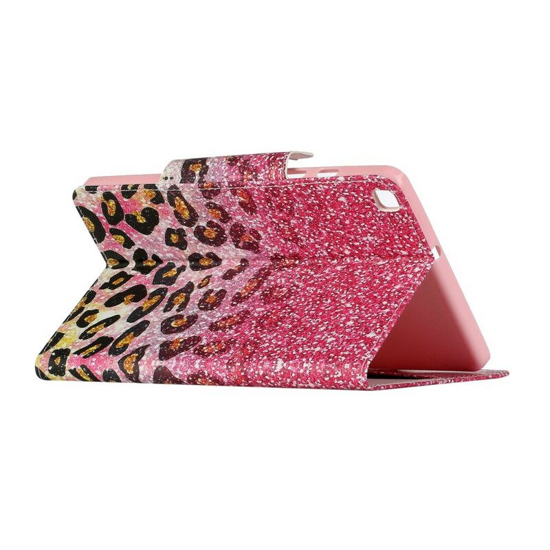 Nahkakotelo Samsung Galaxy Tab A 8" (2019) Shiny Cheetah Pattern