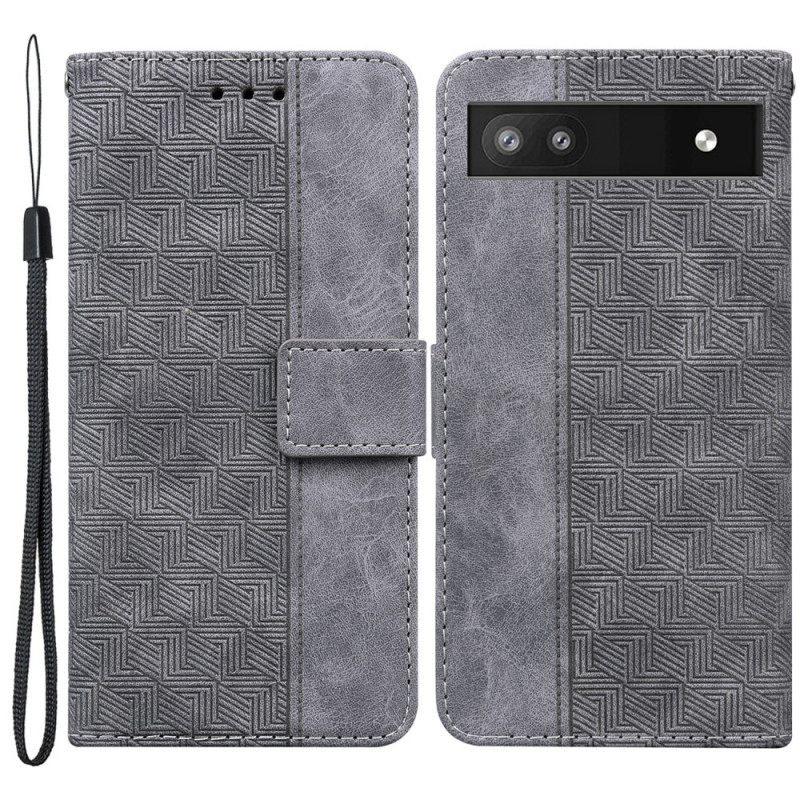 Flip Case Google Pixel 6A Suojaketju Kuori Woven Strap Sarja