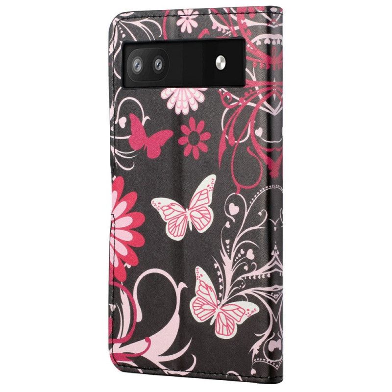 Kotelot Google Pixel 6A Butterflies Perhoset