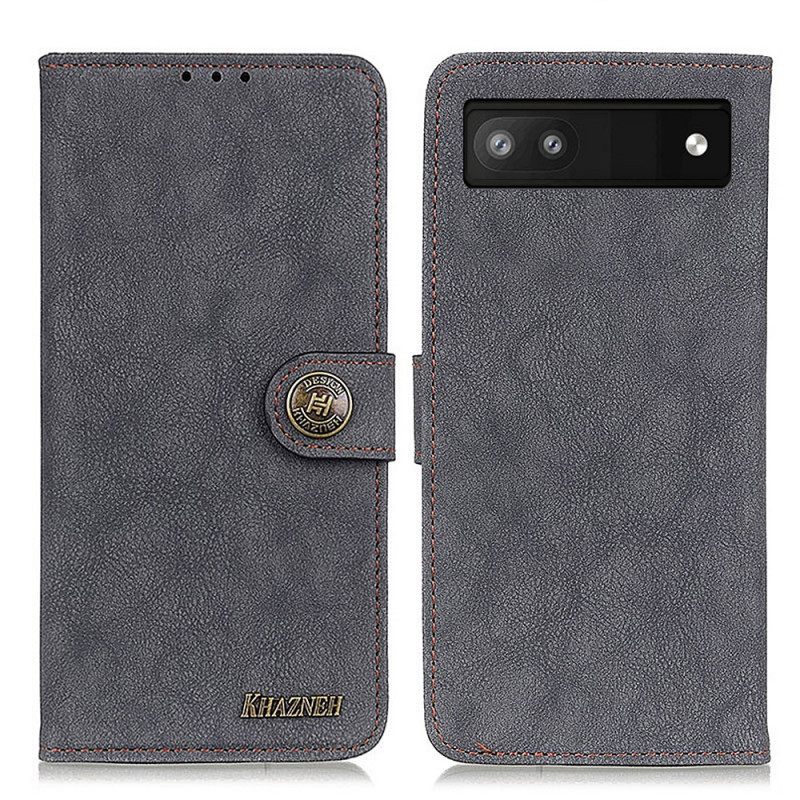 Kotelot Google Pixel 6A Faux Leather Split Retro Khazneh