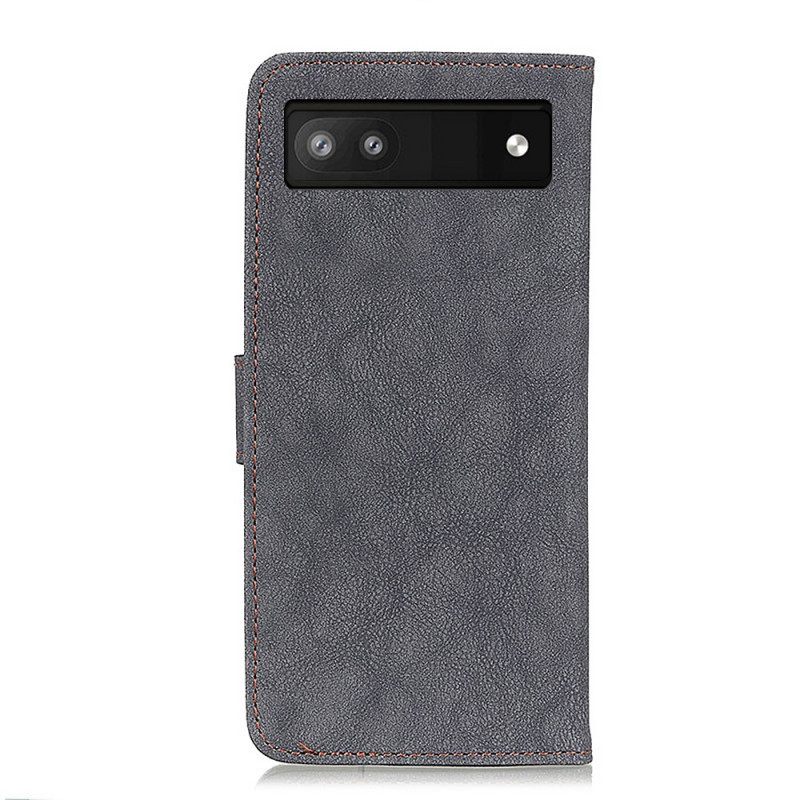 Kotelot Google Pixel 6A Faux Leather Split Retro Khazneh