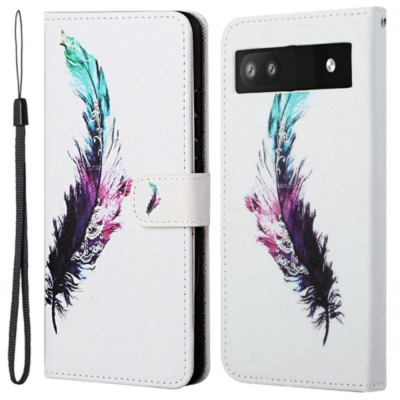 Kotelot Google Pixel 6A Suojaketju Kuori Feather Kaulanauhalla