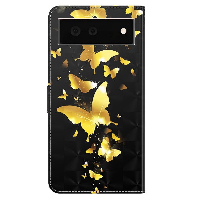 Kotelot Google Pixel 6A Suojaketju Kuori Flight Of Butterflies In Lanyard