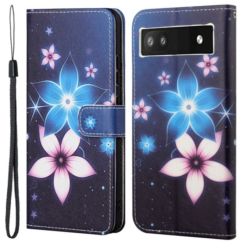 Kotelot Google Pixel 6A Suojaketju Kuori Lunar Strap Flowers