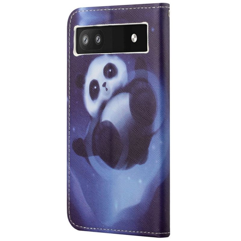 Kotelot Google Pixel 6A Suojaketju Kuori Panda Space Strap