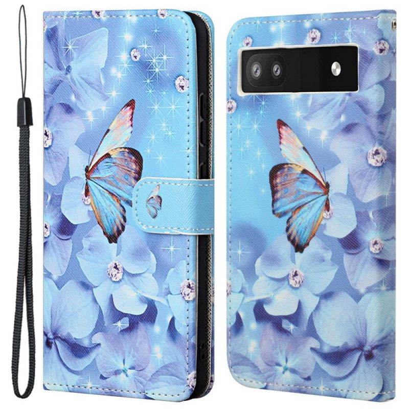 Kotelot Google Pixel 6A Suojaketju Kuori Thong Butterflies