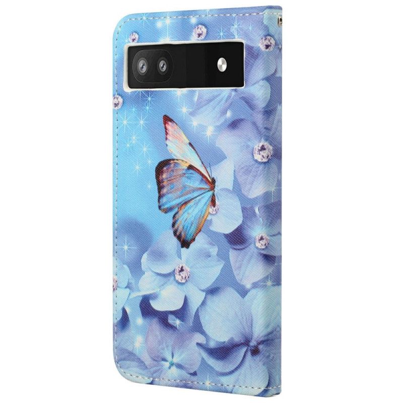 Kotelot Google Pixel 6A Suojaketju Kuori Thong Butterflies