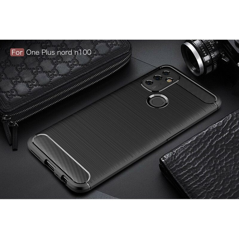 Case OnePlus Nord N100 Harjattu Hiilikuitu