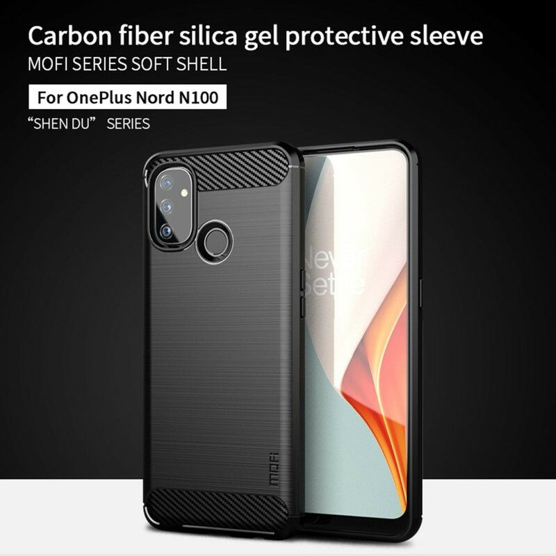 Case OnePlus Nord N100 Harjattu Hiilikuitu Mofi