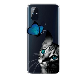 Case OnePlus Nord N100 Kissa Ja Perhonen