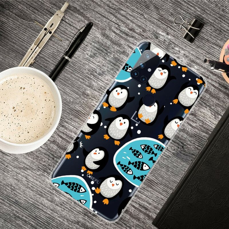 Case OnePlus Nord N100 Penguins And Fishes