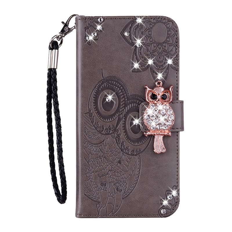 Flip Case OnePlus Nord N100 Pöllömandala Ja Charm