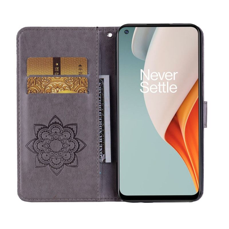 Flip Case OnePlus Nord N100 Pöllömandala Ja Charm