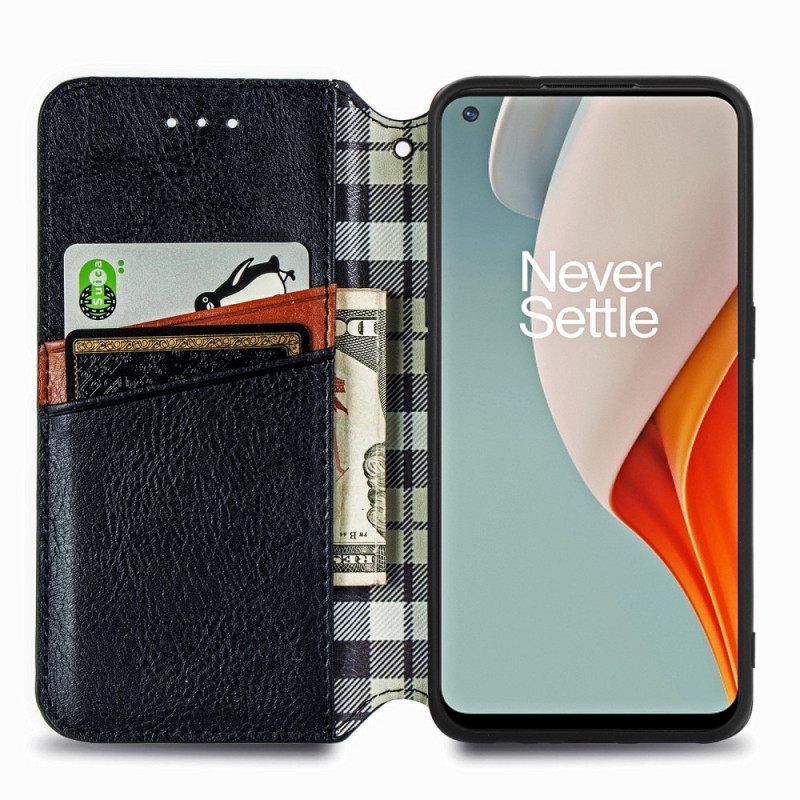 Puhelinkuoret OnePlus Nord N100 Kotelot Flip Diamond Texture