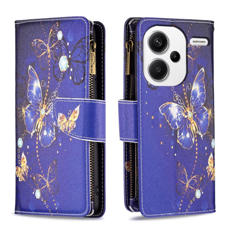 Kotelot Xiaomi Redmi Note 13 Pro Plus 5g Purple Butterflies -lompakko