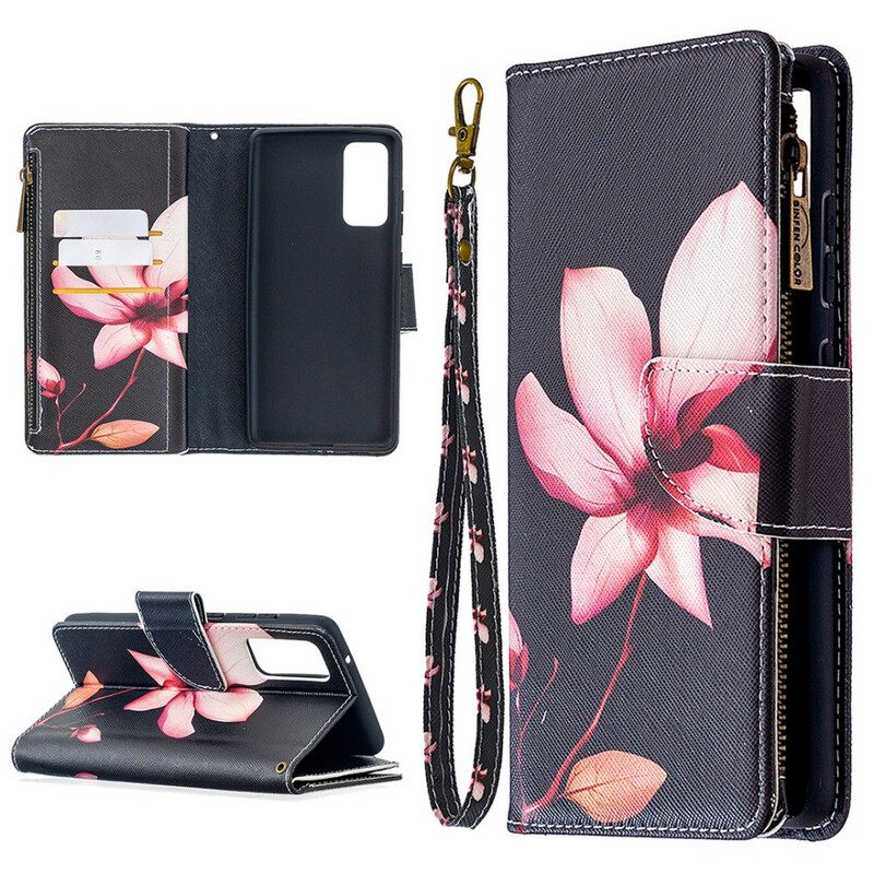 Flip Case Samsung Galaxy S20 FE Flower Vetoketjullinen Tasku