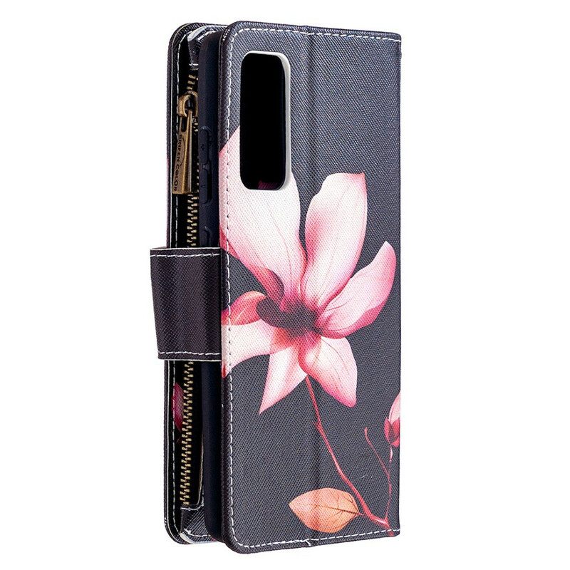 Flip Case Samsung Galaxy S20 FE Flower Vetoketjullinen Tasku